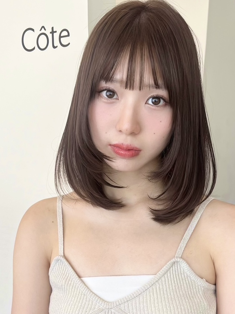 顔 周り レイヤー ボブ